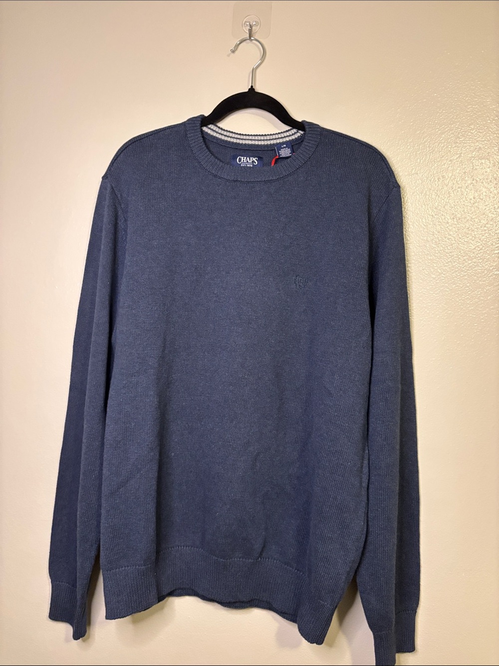Chaps Men’s Crew Neck Cotton Sweater Size L